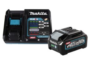 Набор Makita: аккумулятор BL4040, Li-Ion, 40 В, 4 Ач и быстрое зарядное устройство DC40RA, 40 В, 6 А, 191J67-0