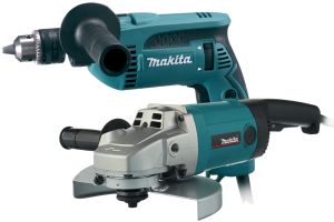 Набор электроинструмента Makita: дрель HP1640 + угловая шлифмашина 9069 (ACSET-12)