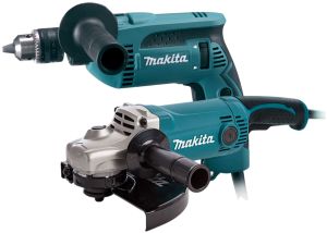 Набор электроинструмента Makita: дрель HP1640 + угловая шлифмашина GA9050 (ACSET-17)