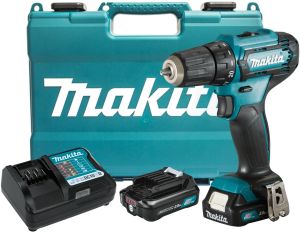 Аккумуляторная дрель-шуруповерт Makita DF333DWAE, 12 В, 1700 об/мин, с 2 АКБ 2 Ач и ЗУ, в кейсе