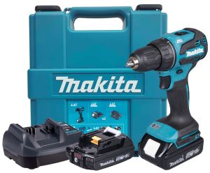 Аккумуляторная дрель-шуруповерт Makita DDF490WVE, 18 В, 1900 об/мин, с 2 АКБ 2 Ач и ЗУ, в кейсе