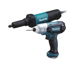Набор электроинструмента Makita: прямошлифовальная машина GD0600 + ударный шуруповерт TD0101F (ACSET-54)