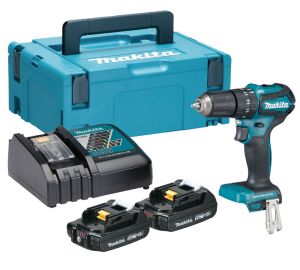 Аккумуляторная дрель-шуруповерт Makita, 18 В, 1700 об/мин, 25500 уд/мин, с 2 АКБ 2 Ач и ЗУ, в кейсе MakPac, DHP483RAJ