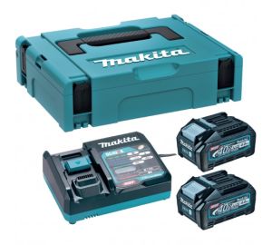 Набор Makita PSK MKP1G002: 2 АКБ BL4040, Li-Ion, 40 В, 4 Ач и зарядное устройство DC40RA, 40 В, 6 А, в кейсе MakPac, 191J99-7