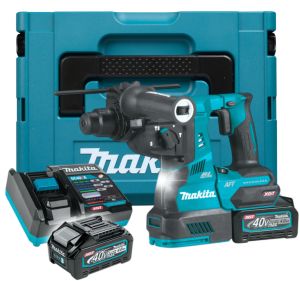 Аккумуляторный перфоратор Makita HR001GM201, 40 В, 2.8 Дж, 5000 уд/мин, с 2 АКБ 4 Ач и ЗУ