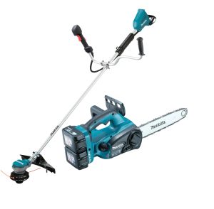 Аккумуляторный набор садовой техники Makita, 18 В: триммер DUR368 + цепная пила DUC302, с 2 АКБ 3 Ач и ЗУ