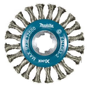 Щетка проволочная дисковая Makita X-lock (d115 мм, толщина проволоки 0, 5 мм, толстые пучки, нержавейка), D-73352