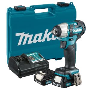 Аккумуляторный ударный гайковерт Makita TW160DWAE, с 2 АКБ 2 Ач и ЗУ, в кейсе