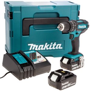 Аккумуляторная ударная дрель-шуруповерт Makita DHP482RTJ, 18 В, 1900 об/мин, 28500 уд/мин, с 2 АКБ 5 Ач и ЗУ, в кейсе MakPac