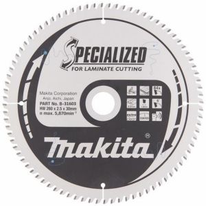 Пильный диск Makita по ламинату, 260x30х2.5 мм, B-31603