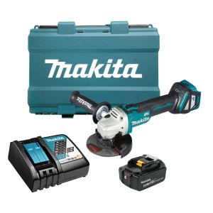 Аккумуляторная угловая шлифмашина Makita DGA511RT, 18 В, 125 мм, 8500 об/мин, с АКБ 5 Ач и ЗУ, в кейсе