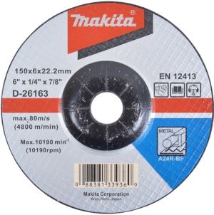 Диск шлифовальный по металлу Makita 150х22.2х6мм (D-26163)