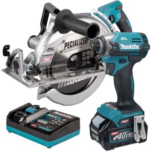 Набор аккумуляторного инструмента Makita, 40 В: шуруповерт TD003GZ + дисковая пила RS002GZ, с АКБ 4 Ач и быстрым ЗУ 6 А (PT1427)