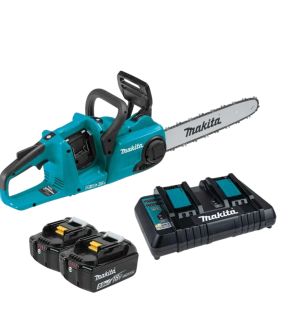 Аккумуляторная цепная пила Makita DUC353CT2, 2x18 В, 35 см, 20 м/с, с 2 АКБ 5 Ач и ЗУ
