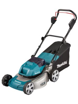 Аккумуляторная газонокосилка Makita DLM460PT2, 2х18 В, 3300 об/мин, 60 л, с 2 АКБ 5 Ач и ЗУ