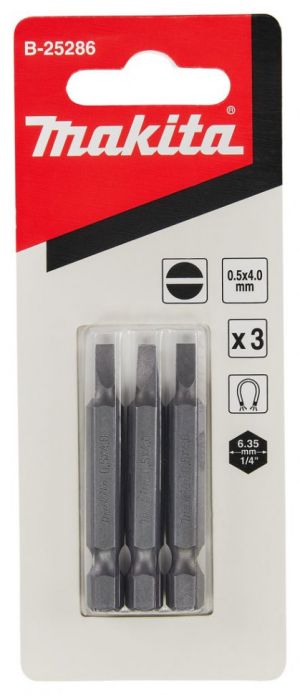 Бита Makita SL0.5x4, 50 мм, HEX, 3 шт. (B-25286)